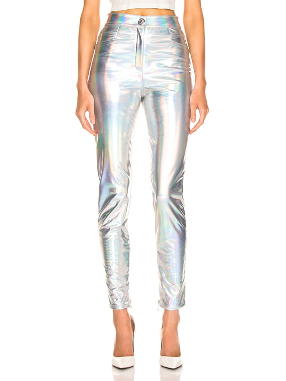 silver high waisted pants