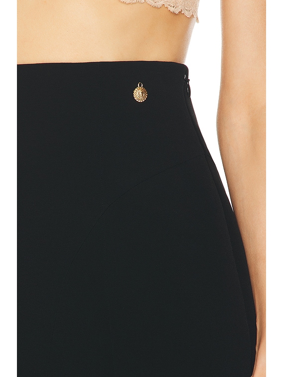 BALMAIN High Waist Crepe Skirt in Noir | FWRD