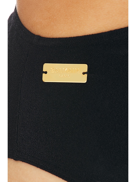 【関税込み】Balmain ブラック Shoulder Cut ミニワンピース 関税込☆VIP価格【BALMAIN】ブラックミニドレス ワンピース