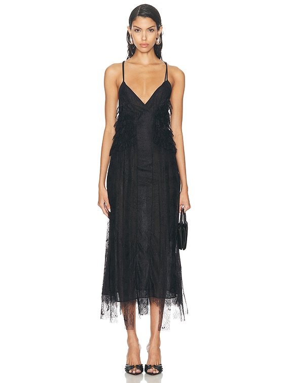 Blumarine Lace Midi Dress in Black | FWRD