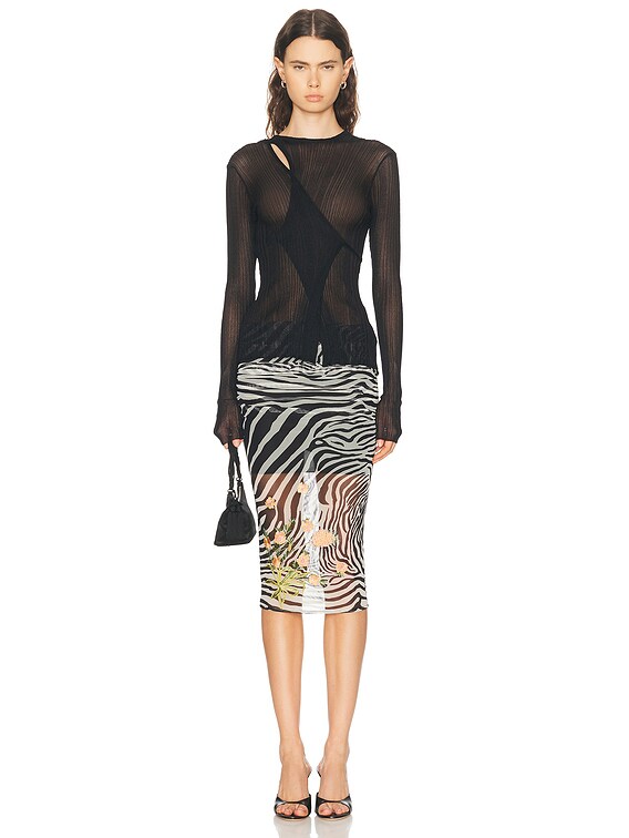 Blumarine Long Sleeve Top in Black | FWRD