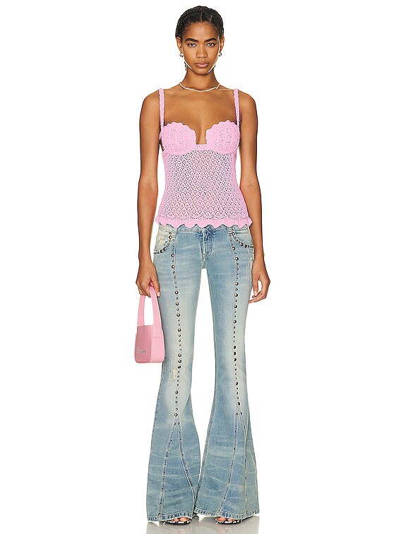 Blumarine Bustier Top in Bubblegum | FWRD Blumarine Bustier Top in Bubblegum | FWRD