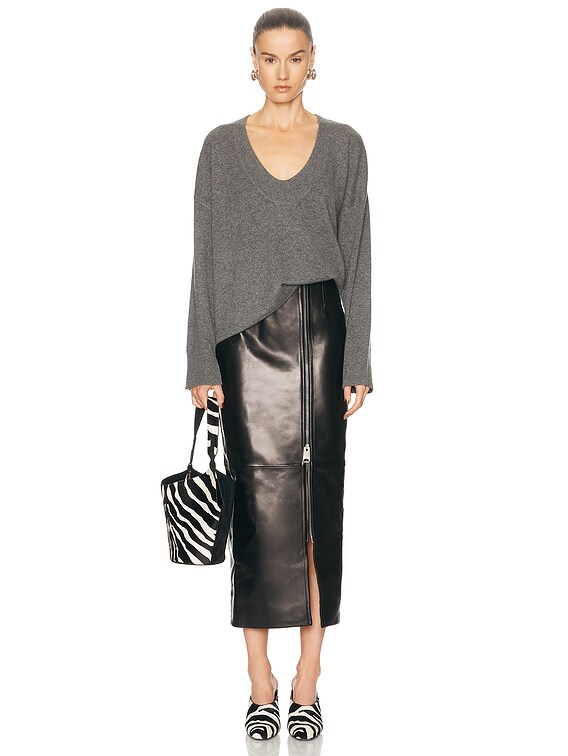 Brandon Maxwell Rivers Cashmere Sweater in Heather Grey | FWRD
