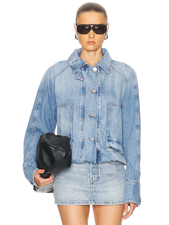 Brandon Maxwell Harper Balloon Jacket in Medium Vintage Wash | FWRD