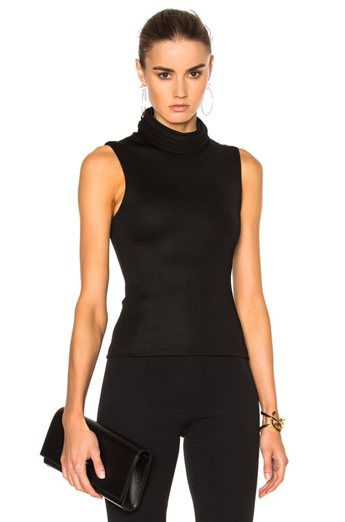 Brandon good Maxwell Sleeveless Top Black Mock Neck Size 8