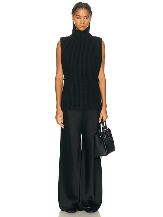 Brandon Maxwell Grayson Ribbed Gilet in Black | FWRD