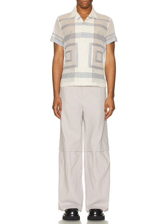 シ*ド様 everyone multi border short sleeve BODE Tile Stitch Short Sleeve Shirt in Multi | FWRD