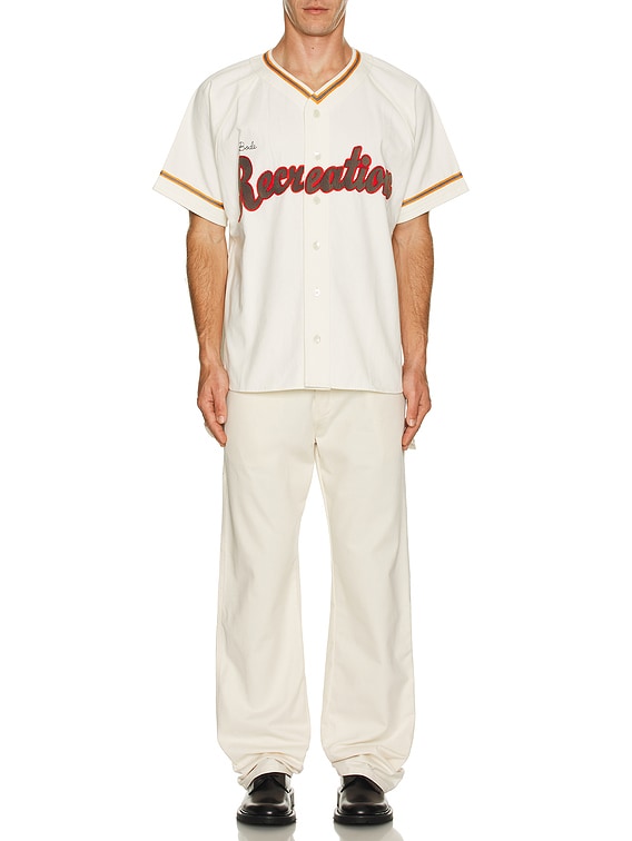 BASEBALL SHIRT [WHITE] Lサイズ BODE Baseball Shirt in White Multi | FWRD