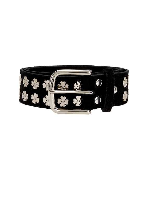 BODE Clover Charm Belt in Black | FWRD