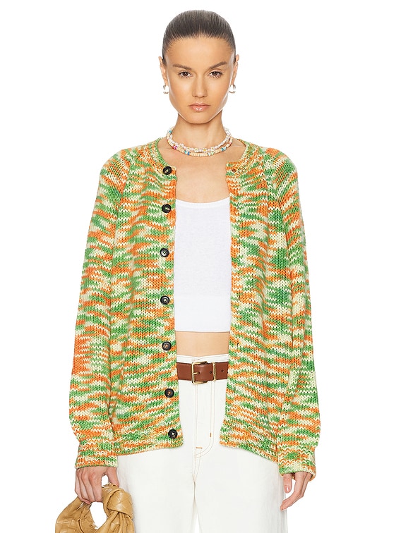 BODE Newbury Cardigan in Green Multi | FWRD