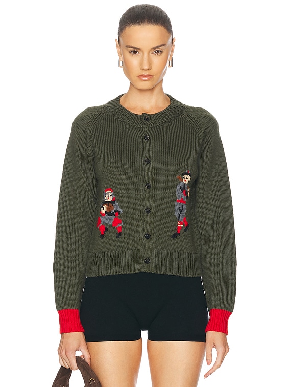 BODE Home Run Cardigan in Grey Multi | FWRD