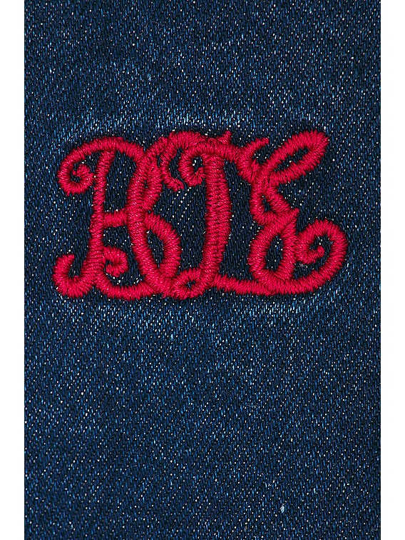 BODE Embroidered Denim Jacket in Indigo | FWRD