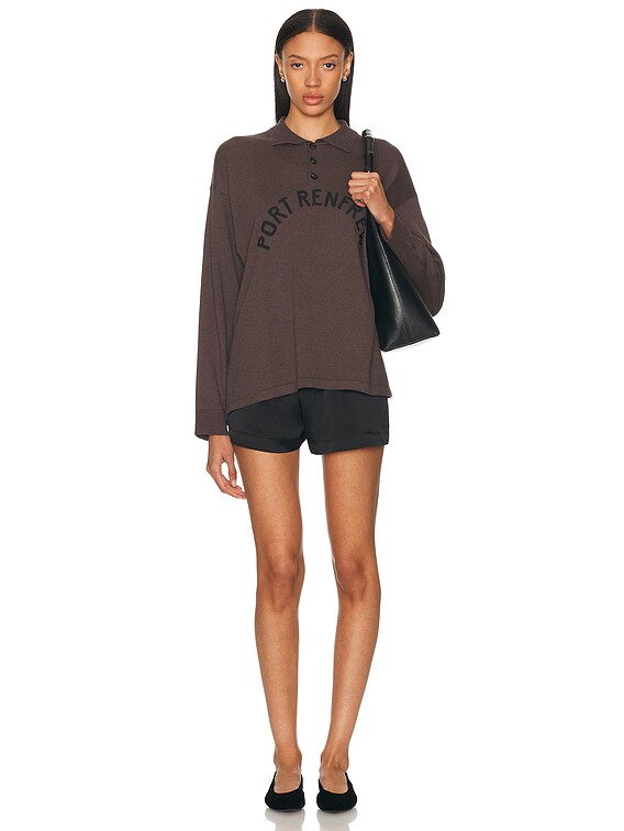 BODE Port Renfrew Polo Top in Brown & Black | FWRD