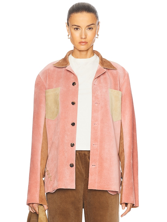 BODE Buckled Multi Suede Work Shirt in Pink Multi | FWRD