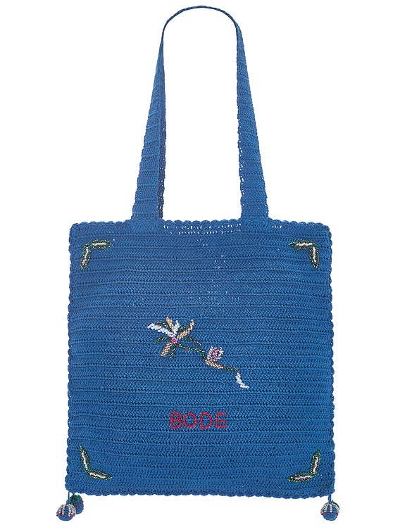 BODE ハンドバッグ BODE Laurel Crochet Tote Bag in Blue | FWRD