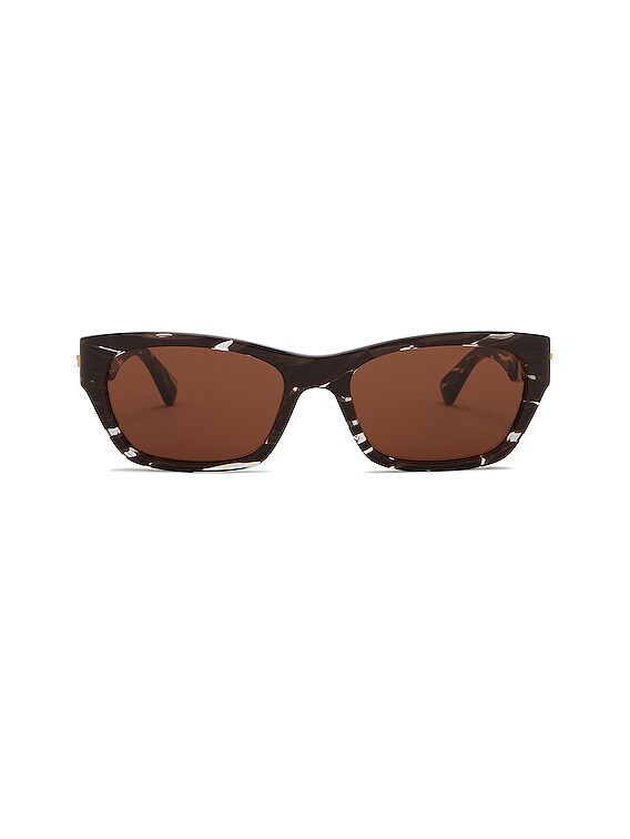 Bottega Veneta BV1143S Sunglasses in Fondant Brown & Crystal | FWRD 