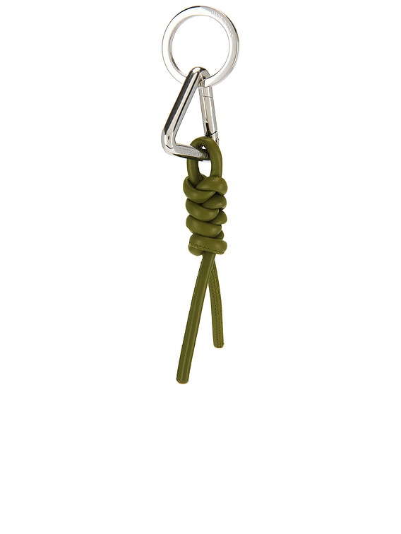 小物 BOTTEGAVENETA Triangle Key Ring green Bottega Veneta Triangle Knot Key Ring in Matcha & Silver | FWRD