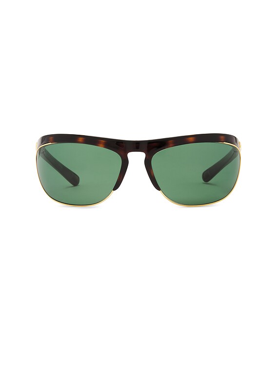 Bottega Veneta BV1348S Sunglasses in Havana & Green | FWRD