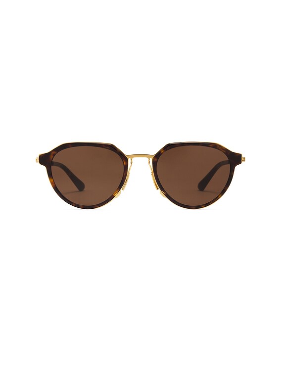 Bottega Veneta New Triangle Acetate Sunglasses in Havana Brown Bottega Veneta BV1249S 002 Havana Brown Lens Women Cateye  main image 3