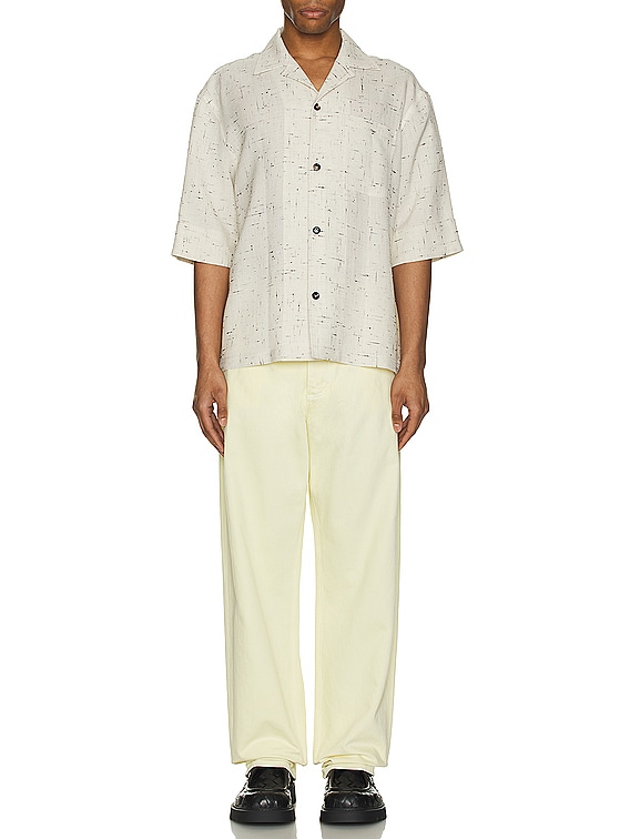 Bottega Veneta Washed Coloured Denim Wide Jean in Banana | FWRD