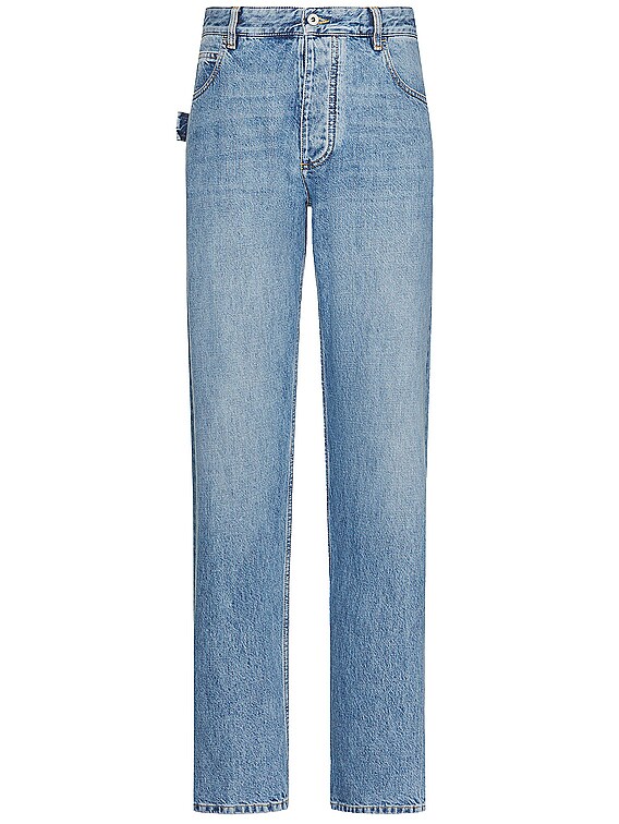 Bottega Veneta Light Medium Wash Straight Jean in Mid Blue | FWRD