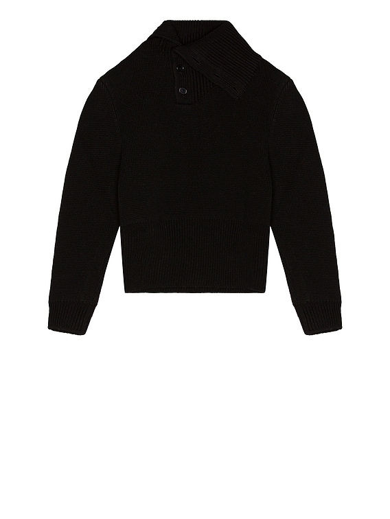 【美品】 Bottega Veneta Sweaterコットン ニット 黒 Bottega Veneta Double Face Shetland Sweater in Black | FWRD