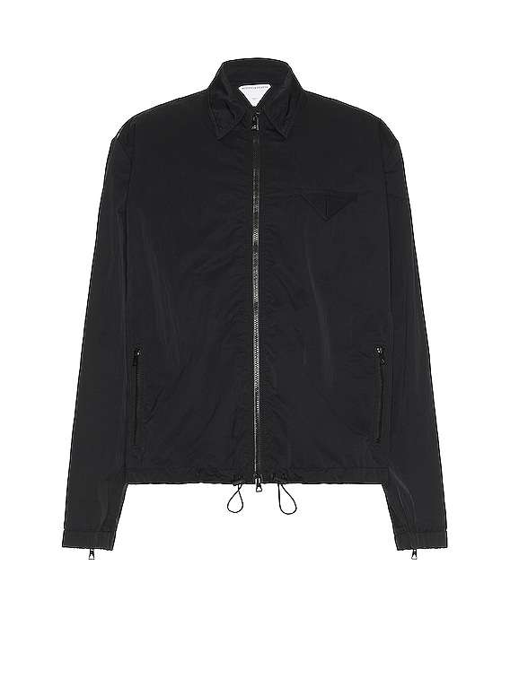 Bottega Veneta Tech Nylon Triangle Pocket Jacket in Black | FWRD