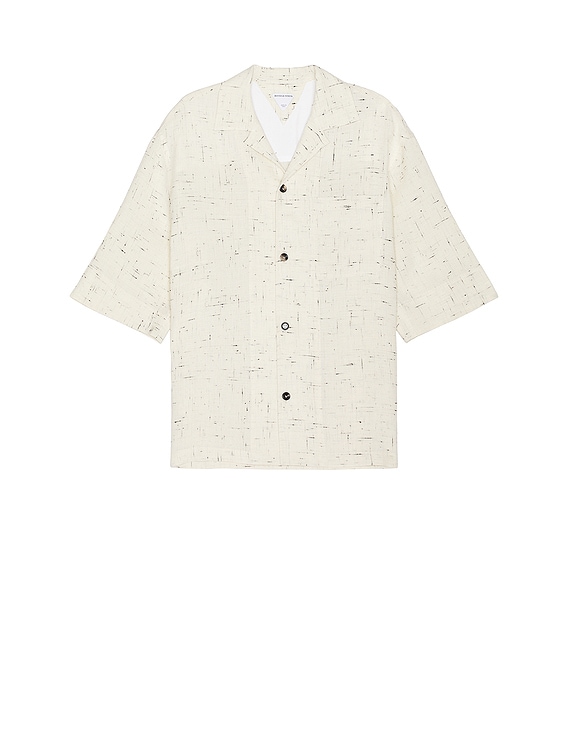 Bottega Veneta Light Criss Cross Viscose Silk Shirt in Dove Bottega Veneta Light Criss Cross Viscose Silk Shirt in Dove
