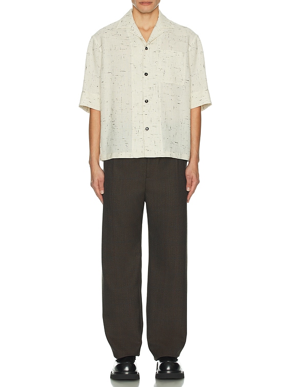 Bottega Veneta Light Criss Cross Viscose Silk Shirt in Dove