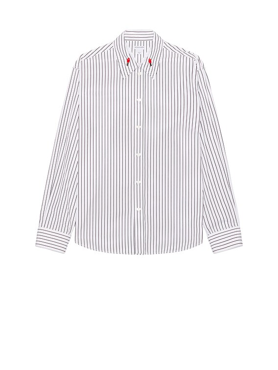 Bottega Veneta Matches Pinstripe Poplin Shirt in White