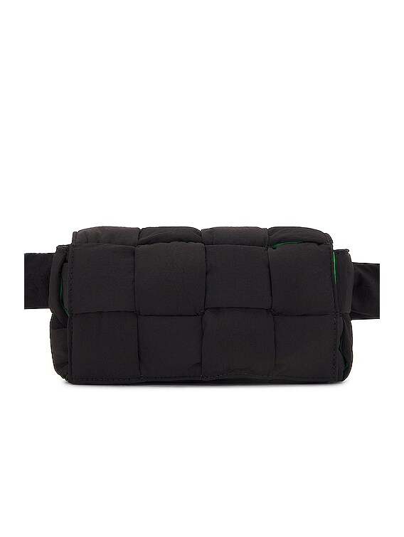 Bottega Veneta® Cassette Belt Bag in Black / Parakeet. Shop online