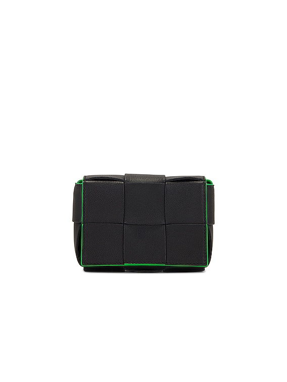 Bottega Veneta Parakeet Green Leather Maxi Weave Candy Cassette Crossbody Bag