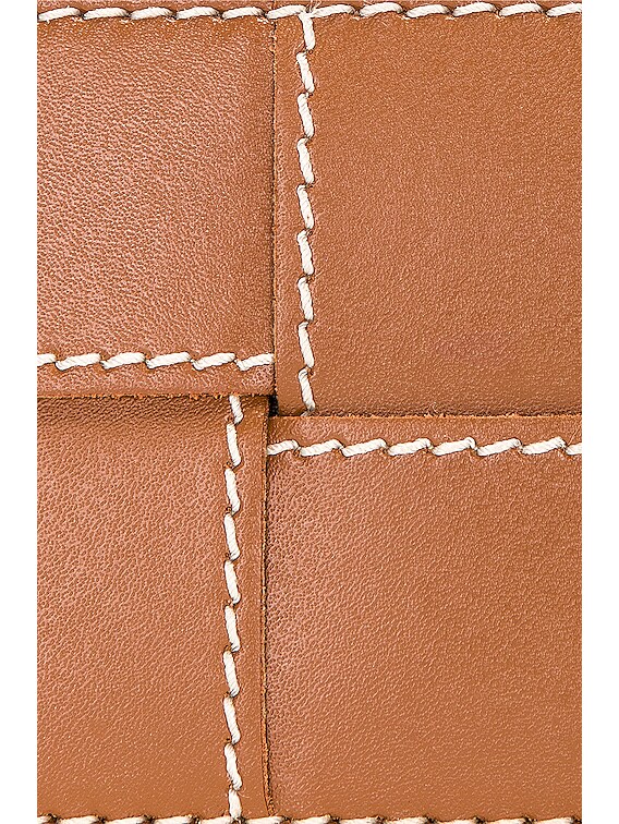 Bottega Veneta Cassette Credit Card Case Urban Stitch in Wood