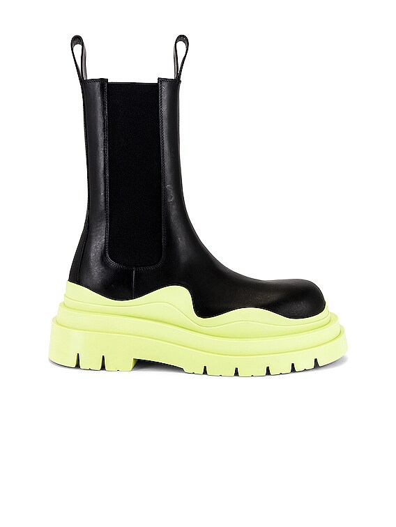 Bottega Veneta Tire Boot in Black & Seagrass | FWRD Bottega Veneta Tire Boot in Black & Seagrass | FWRD