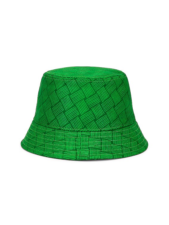 Authentic Bottega Veneta Green Polyamide Intrecciato Bucket Hat Brand New BOTTEGA VENETA Bucket Hat Intrecciato Light Green  main image 4