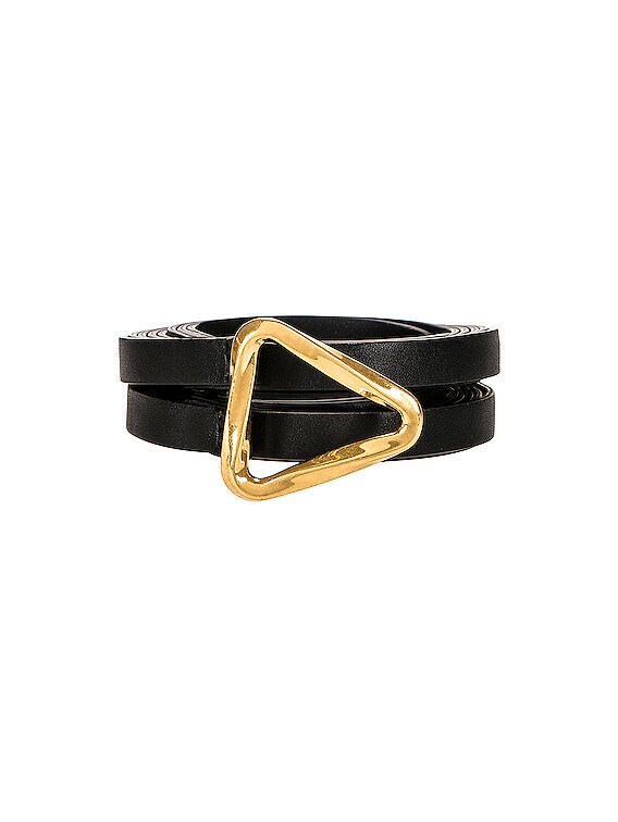 BOTTEGA VENETA トライアングルベルト ブラック Bottega Veneta TRIANGLE ベルト - Black & Gold | FWRD