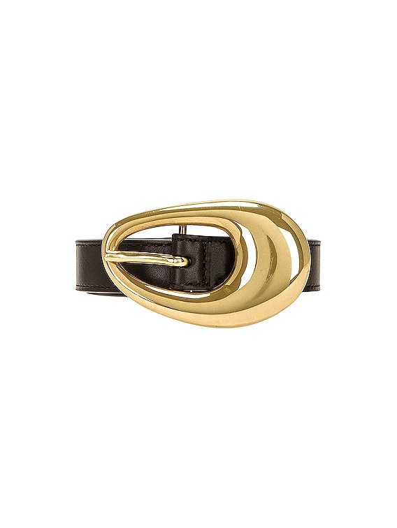 Bottega Veneta Woven Leather Belt with Brass Buckle men - Glamood