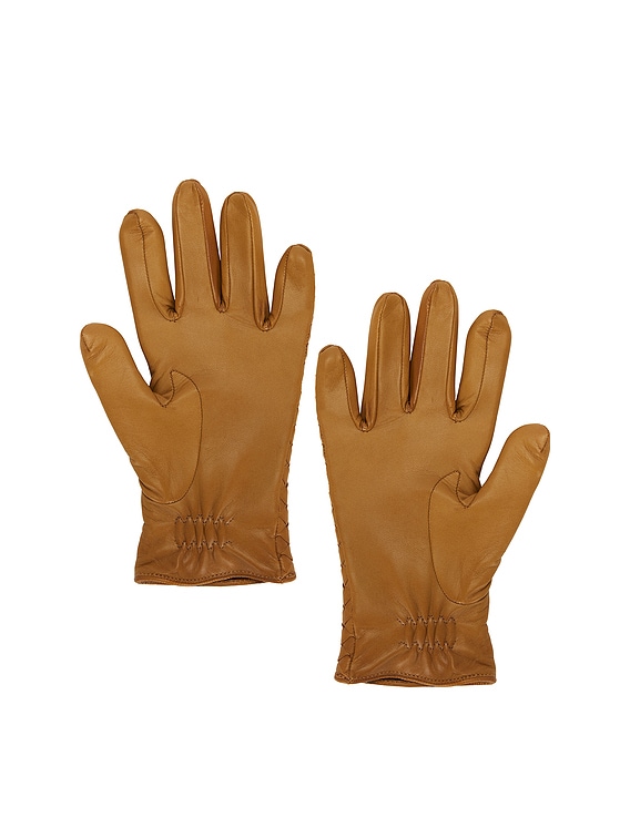 Bottega Veneta Glove Brown / ボッテガ レザー 手袋 Bottega Veneta Leather Gloves in Acorn | FWRD