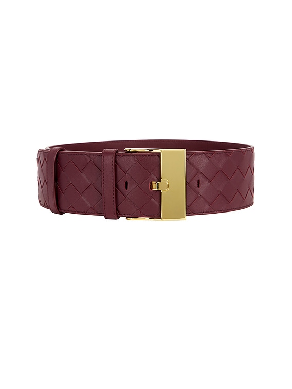 Bottega Veneta Large Watch Intrecciato Belt in Barolo & Muse