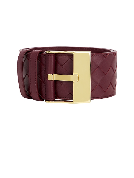 【関税&送料込】Bottega Veneta Dark Brown Leather Watch Belt Bottega Veneta Men's Watch-Buckle Intrecciato Leather Belt