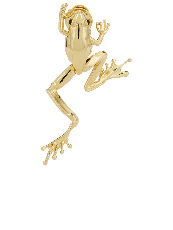 Bottega Veneta Frog Brooch in Yellow Gold | FWRD