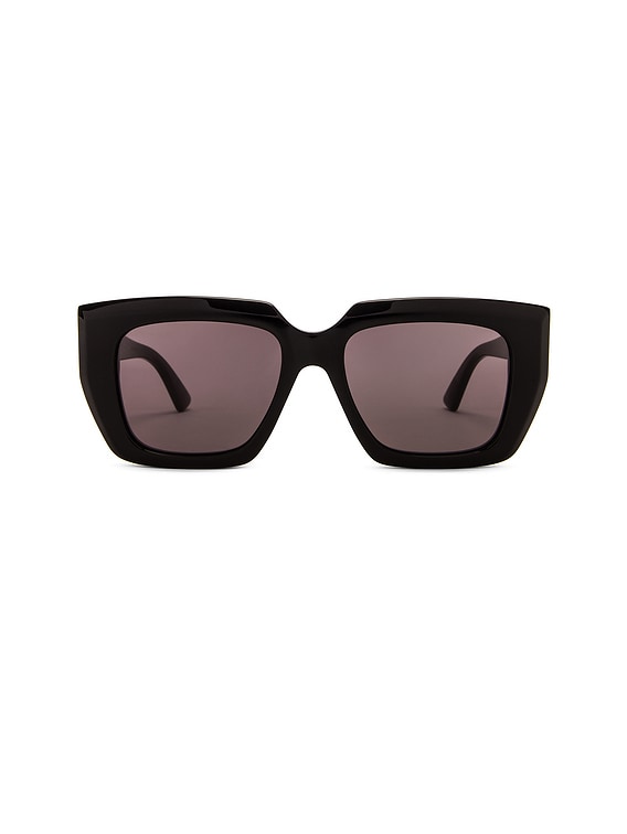 Like New Bottega Veneta Classic Ribbon Square Black Sunglasses w/Box Bottega Veneta Classic Ribbon 55MM Sunglasses | Saks Fifth  main image 4