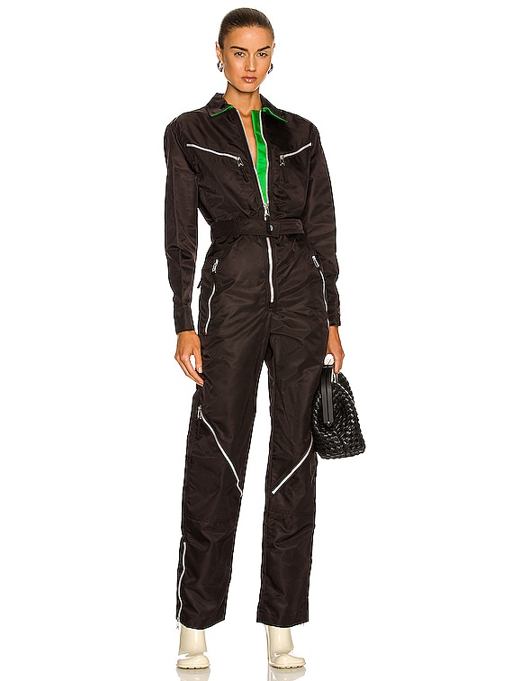 Bottega Veneta Nylon Long Jumpsuit in Fondant | FWRD