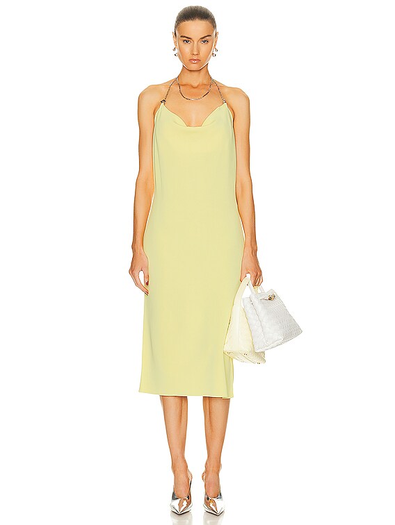Bottega Veneta Double Fluid Viscose Knit Dress in Pineapple