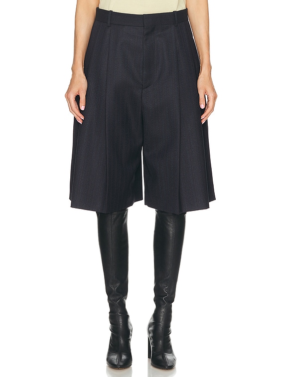 ショートパンツ BOTTEGA VENETA Women Shorts Burmudas 810488V3PH0 1000 Blac Bottega Veneta Bermuda Short in Black & Blue Melange | FWRD