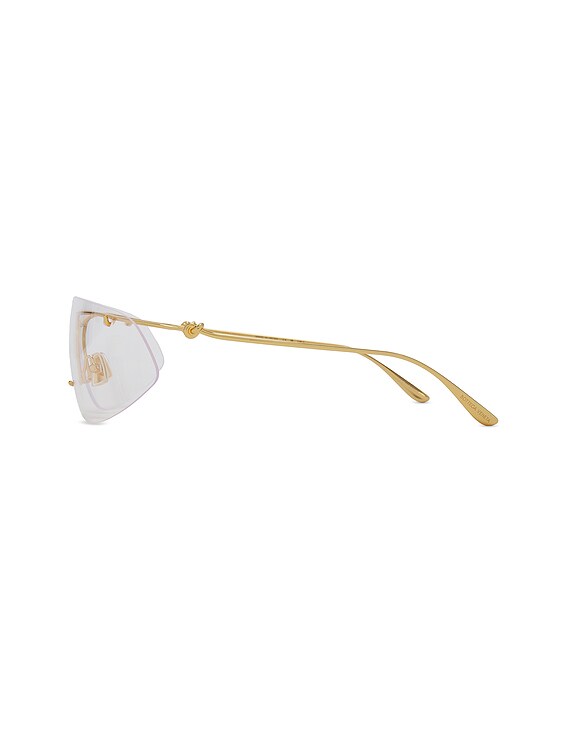 Bottega Veneta Knot Sunglasses in Shiny Gold & Clear | FWRD Bottega Veneta Knot Sunglasses in Shiny Gold & Clear | FWRD