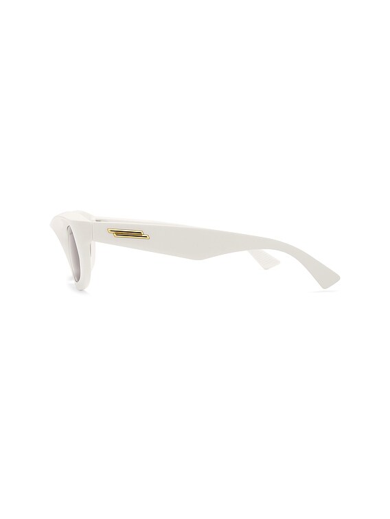 Bottega Veneta Rectangle Sunglasses in Ivory & Brown | FWRD display picture 1
