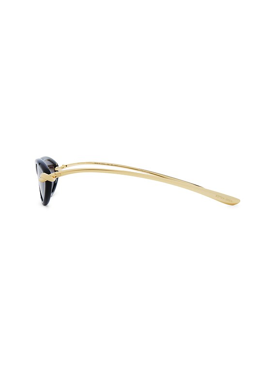 Bottega Veneta New Knot Sunglasses in Black, Gold, & Grey | FWRD