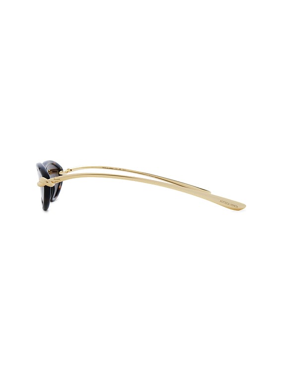 Bottega Veneta New Knot Sunglasses in Havana, Gold, & Brown | FWRD