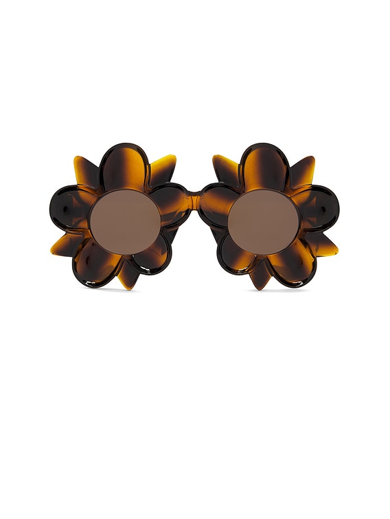 新作【Bottega Veneta】ペギー フラワー サングラス、ハバナ Bottega Veneta® Peggy Flower Sunglasses in Havana/brown